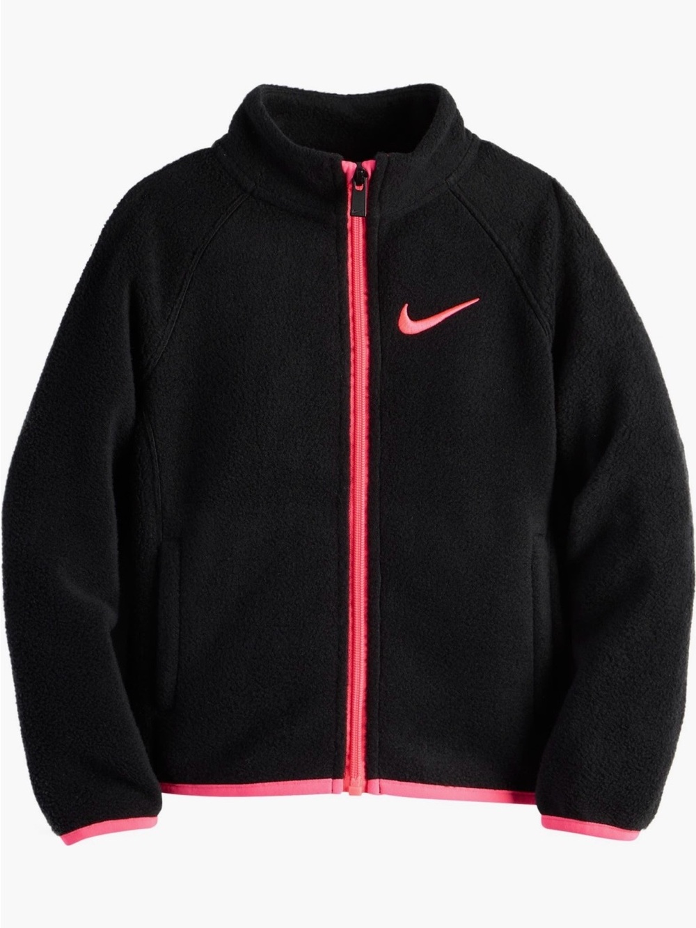 NWT Nike Kids’ Fleece Jacket - Black & Pink - Girls’ Size 4T